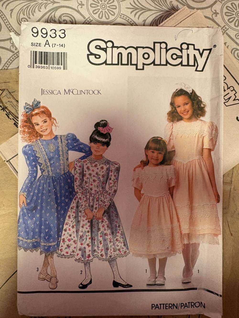 Vintage 1990 Simplicity Jessica McClintock girls dress pattern S9933